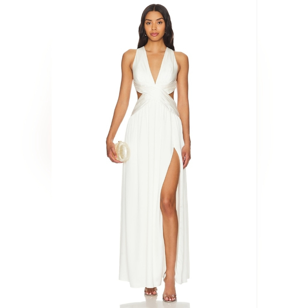 NWT $378 KATIE MAY Annette Gown Ecru Large Revolve